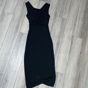 Junior Antistar Black Front Peek Cut Maxi Dress in Size Small.